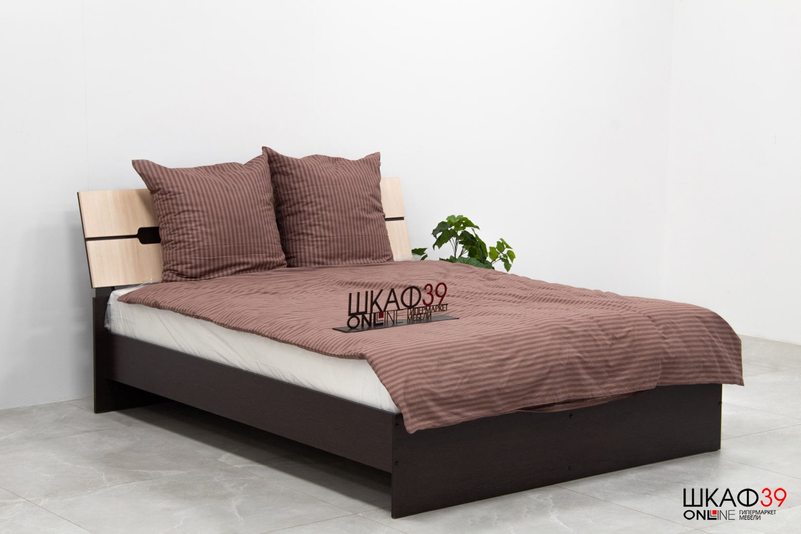 Гавана Кровать 160 с ЛДСП настилом венге/дуб молочный