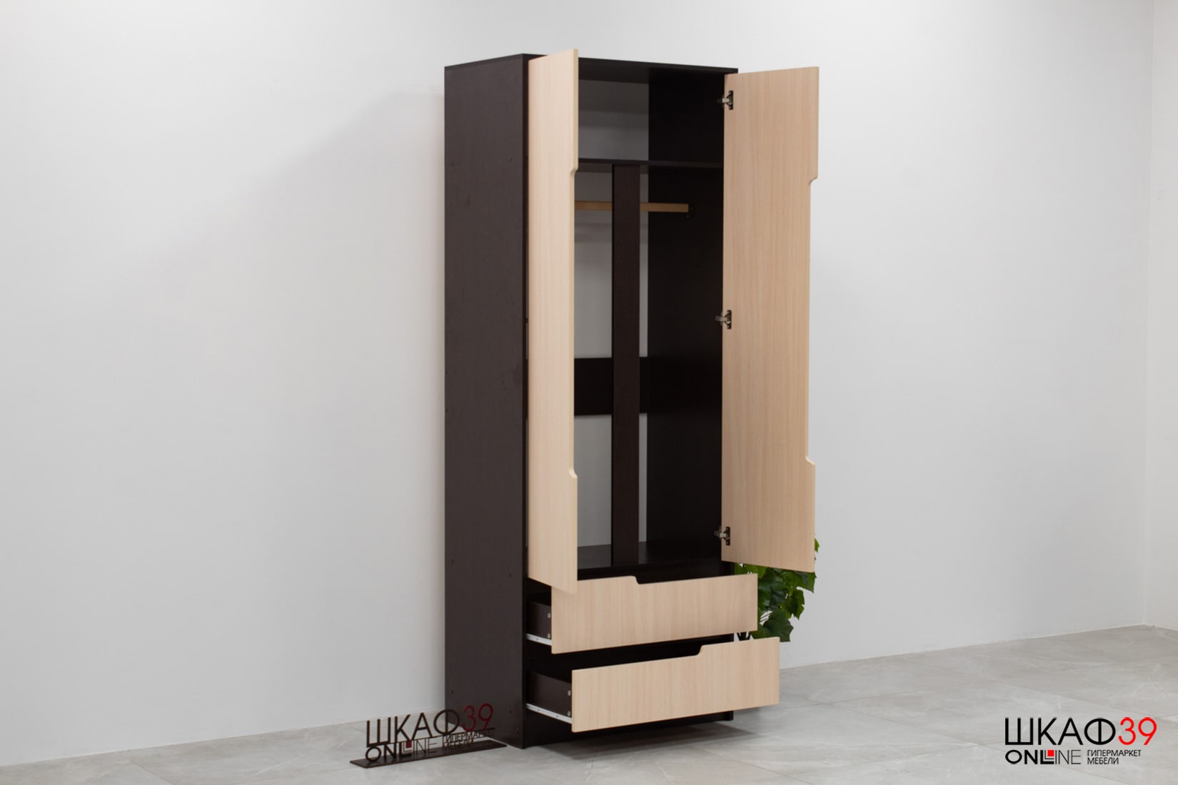 Гавана Шкаф 2-ств. (Дуб молочный)