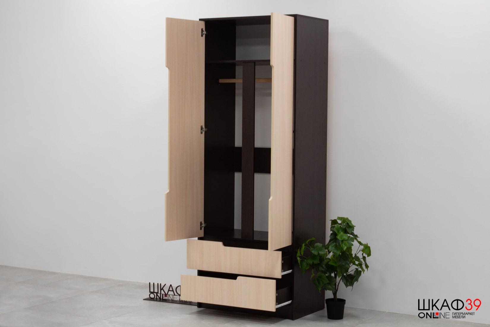 Гавана Шкаф 2-ств. (Дуб молочный)