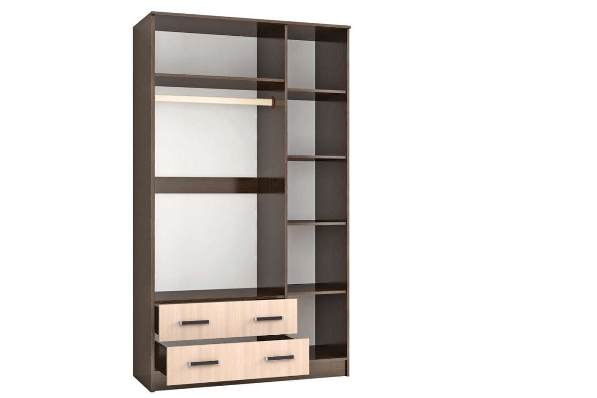 Шкаф Лагуна 120 см, венге/дуб молочный