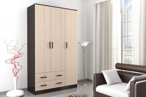 Шкаф Лагуна 120 см, венге/дуб молочный