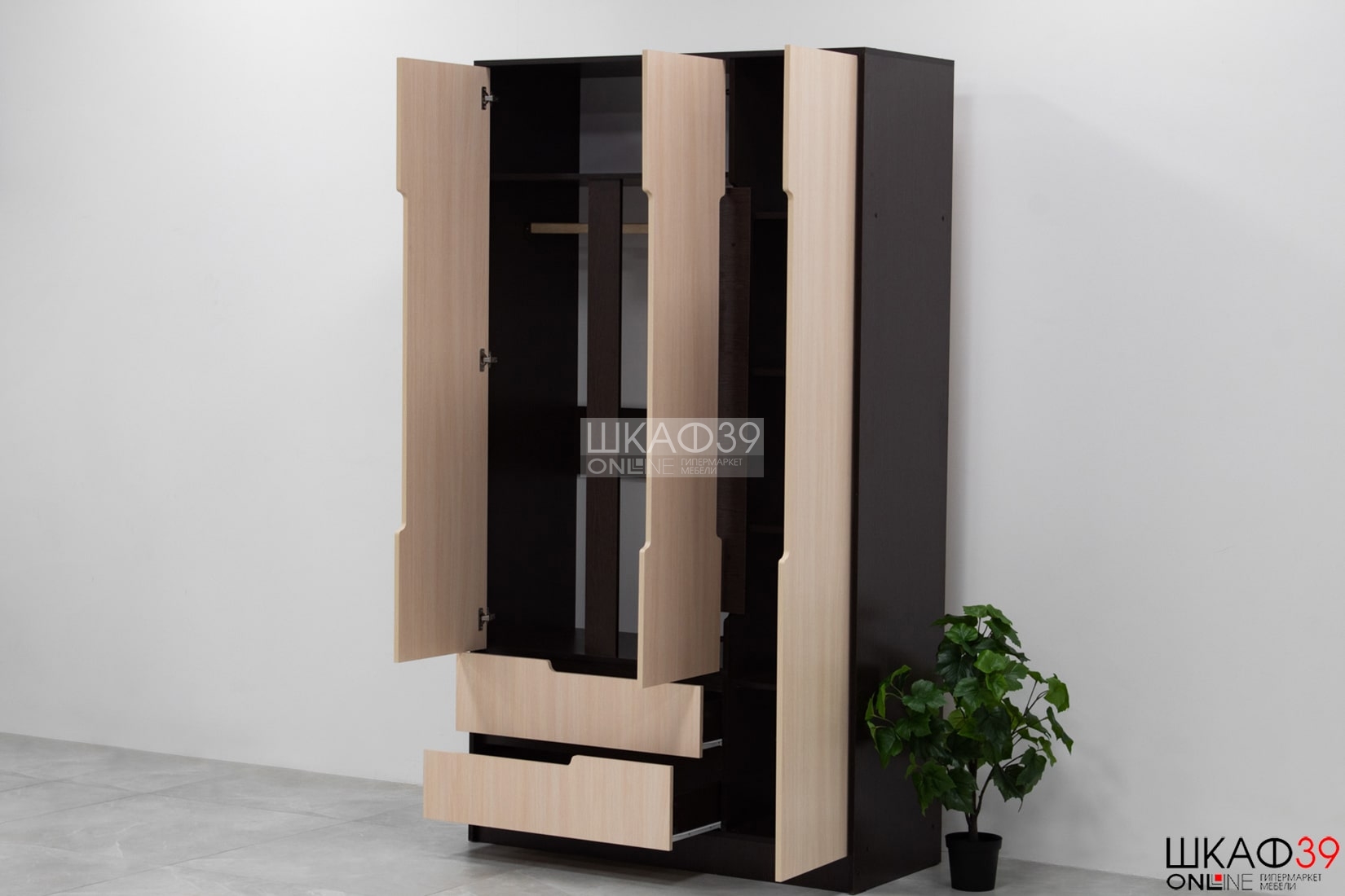 Гавана Шкаф 3-ств. (Дуб молочный)