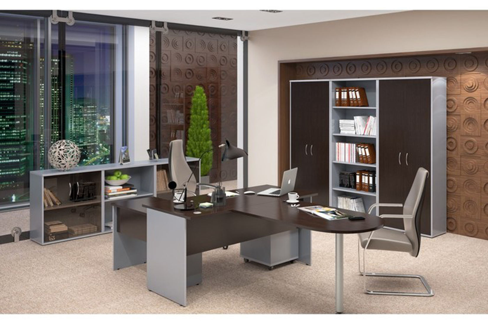 IMAGO СТ-1.2 Шкаф комбинированный Венге Магия/Металлик