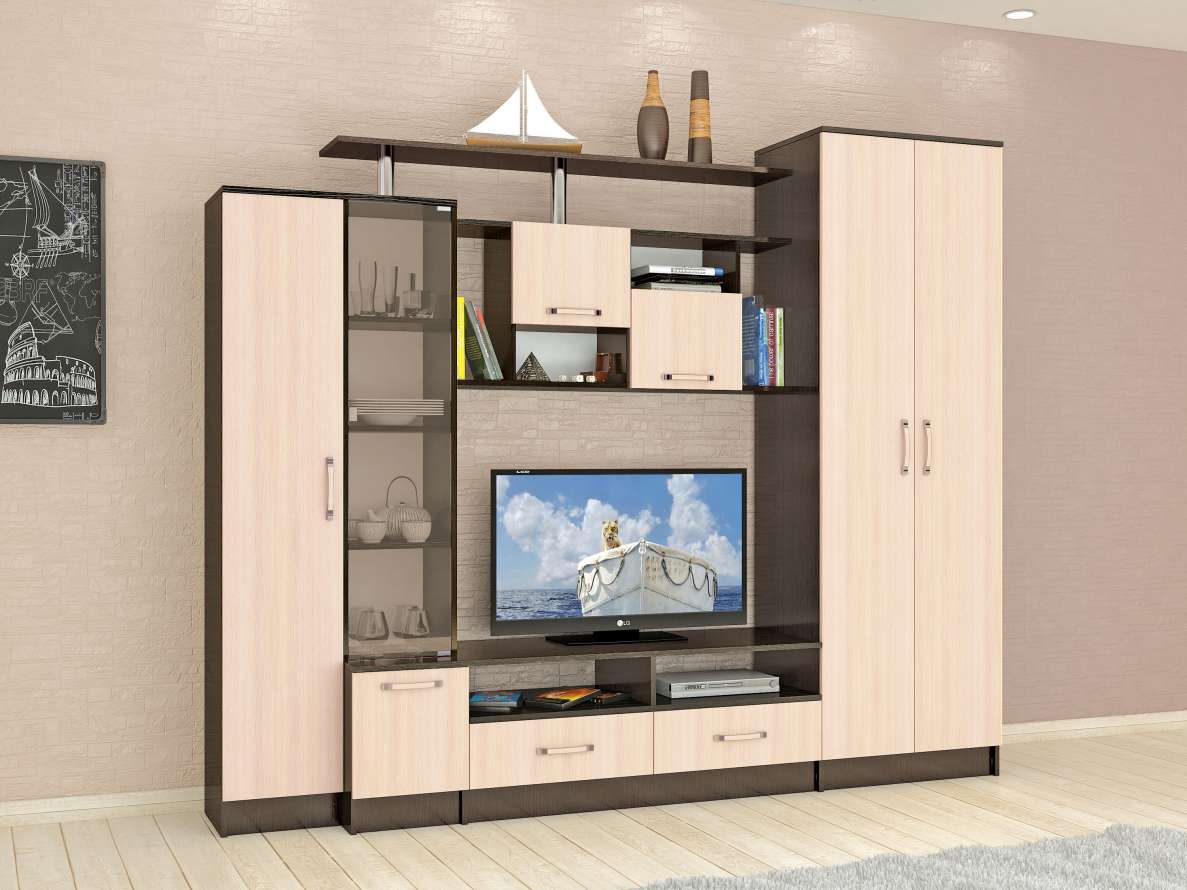 Стенка в гостиную Оскар-5, венге