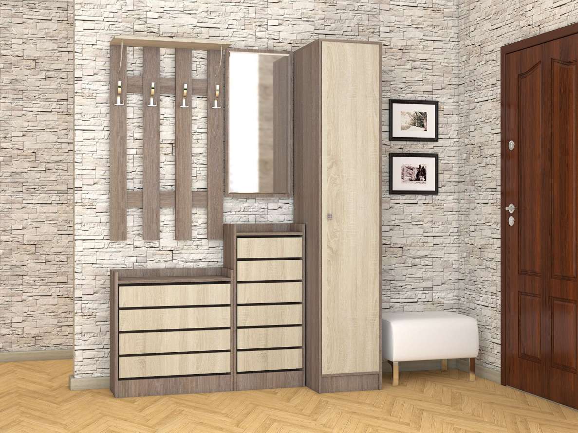 Ямайка Прихожая Комплект 5 шимо темный/дуб сонома