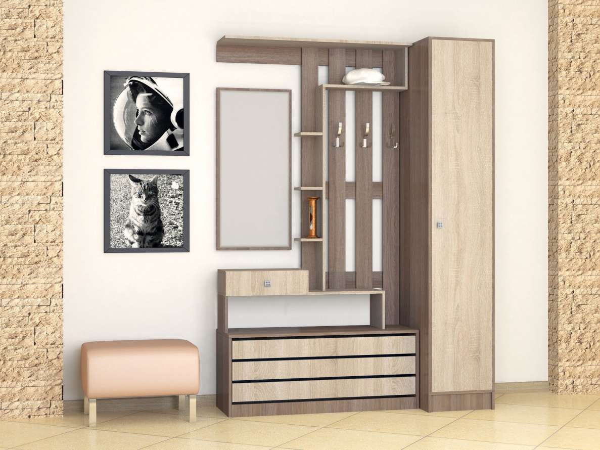 Ямайка Прихожая Комплект 4 шимо темный/дуб сонома