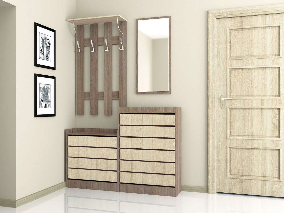 Ямайка Прихожая Комплект 6 шимо темный/дуб сонома