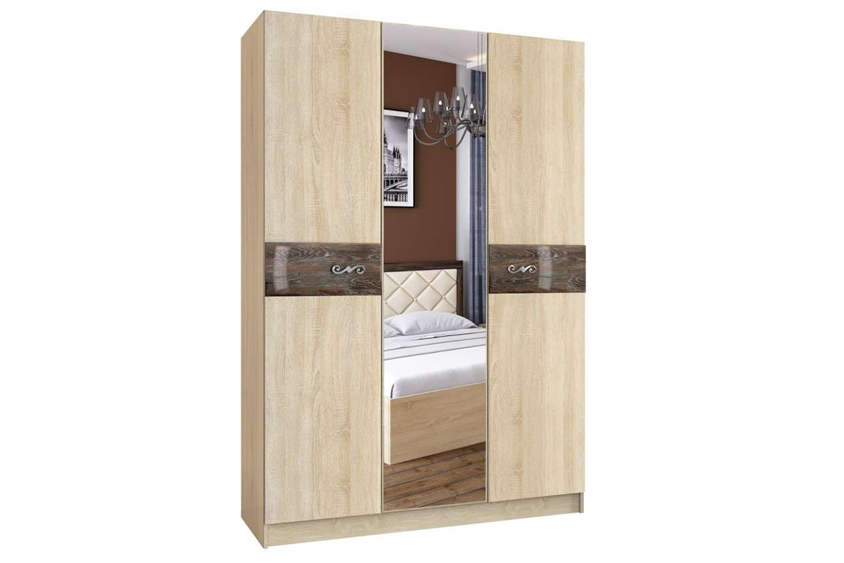 Шкаф 3-х створчатый Мадлен (Дуб шале мореный)