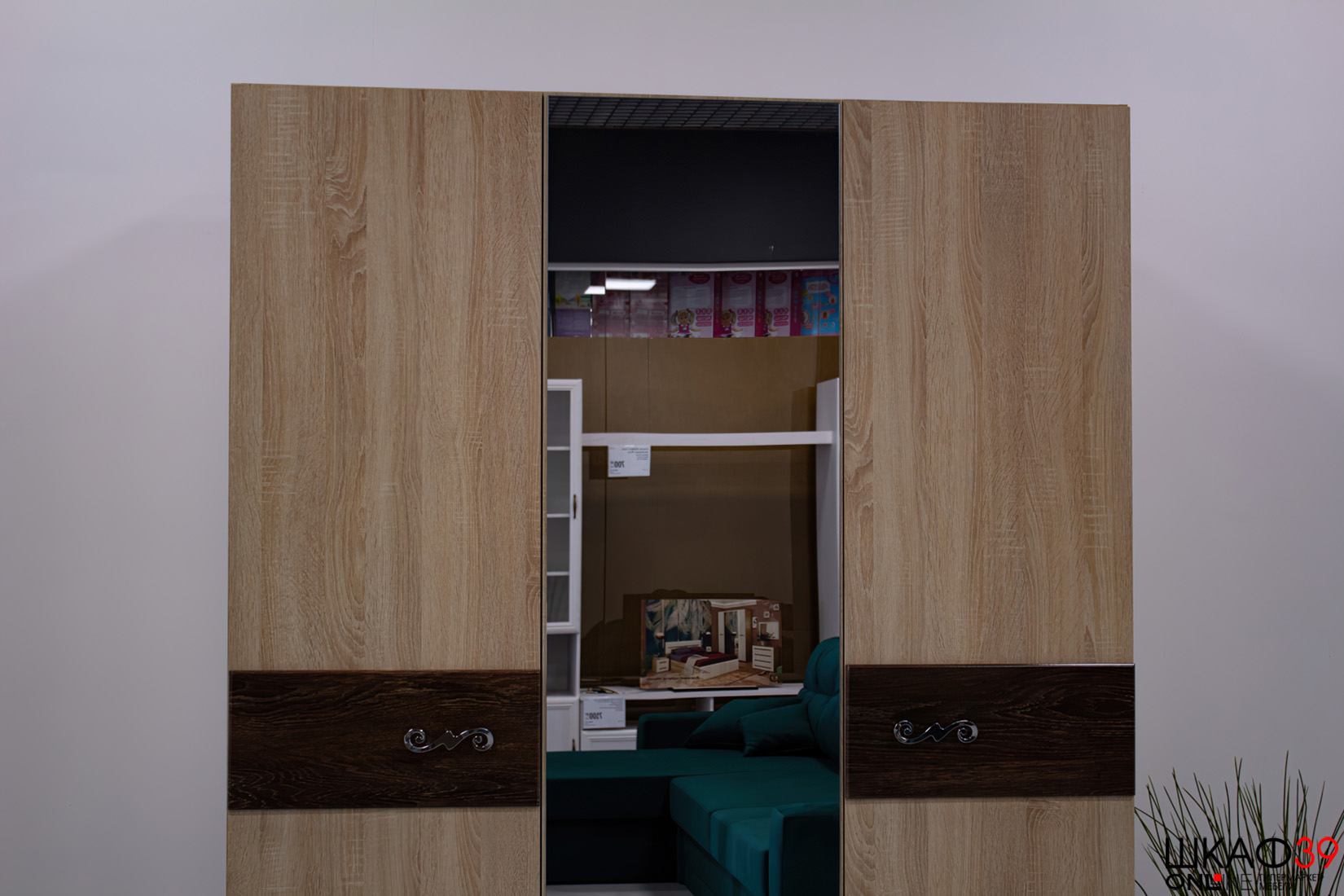 Шкаф 3-х створчатый Мадлен (Дуб шале мореный)