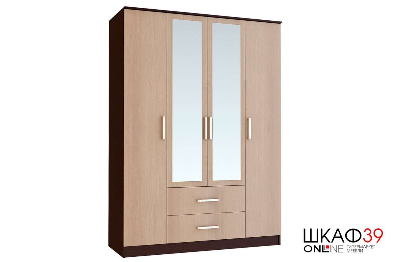 Шкаф 4-х дверный Фиеста, венге/лоредо