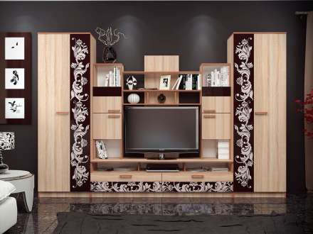 Стенка в гостиную Багира, каштан