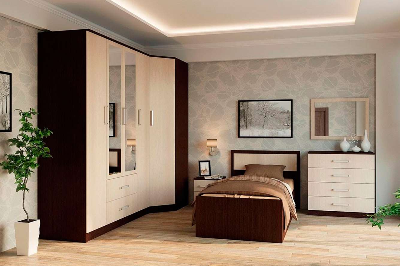 Фиеста Кровать 160 с настилом ДСП Венге/Дуб лоредо