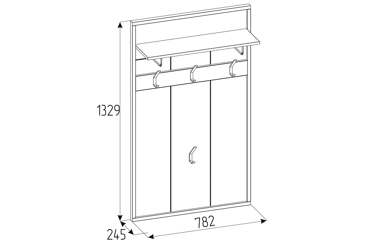 Вешалка Nature 76, дуб крафт