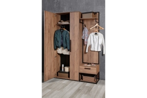 Nature Прихожая Комплект 3 Дуб табачный/Крафт черный