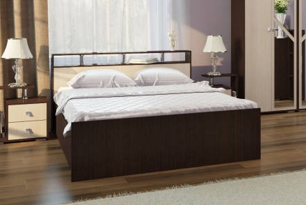 Саломея БК-1,6м Кровать 160 (1670*862*2208)  (венге/лоредо)