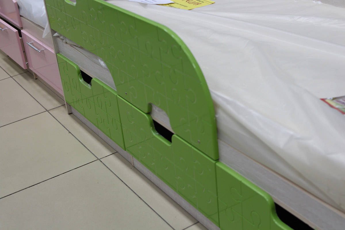 Минима кровать с ящиками (1892*770*850) (дуб атланта/лайм глянец)