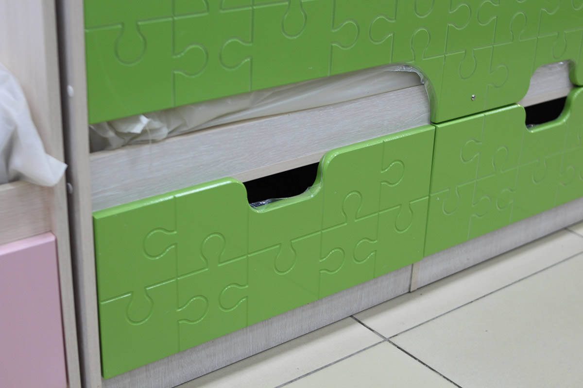 Минима кровать с ящиками (1892*770*850) (дуб атланта/лайм глянец)