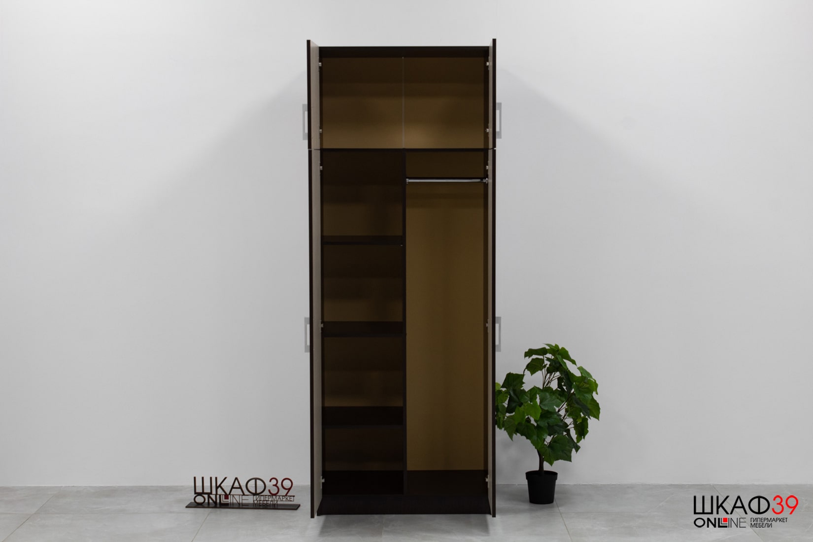 Шкаф 2-х створчатый с перегородкой BTS, венге