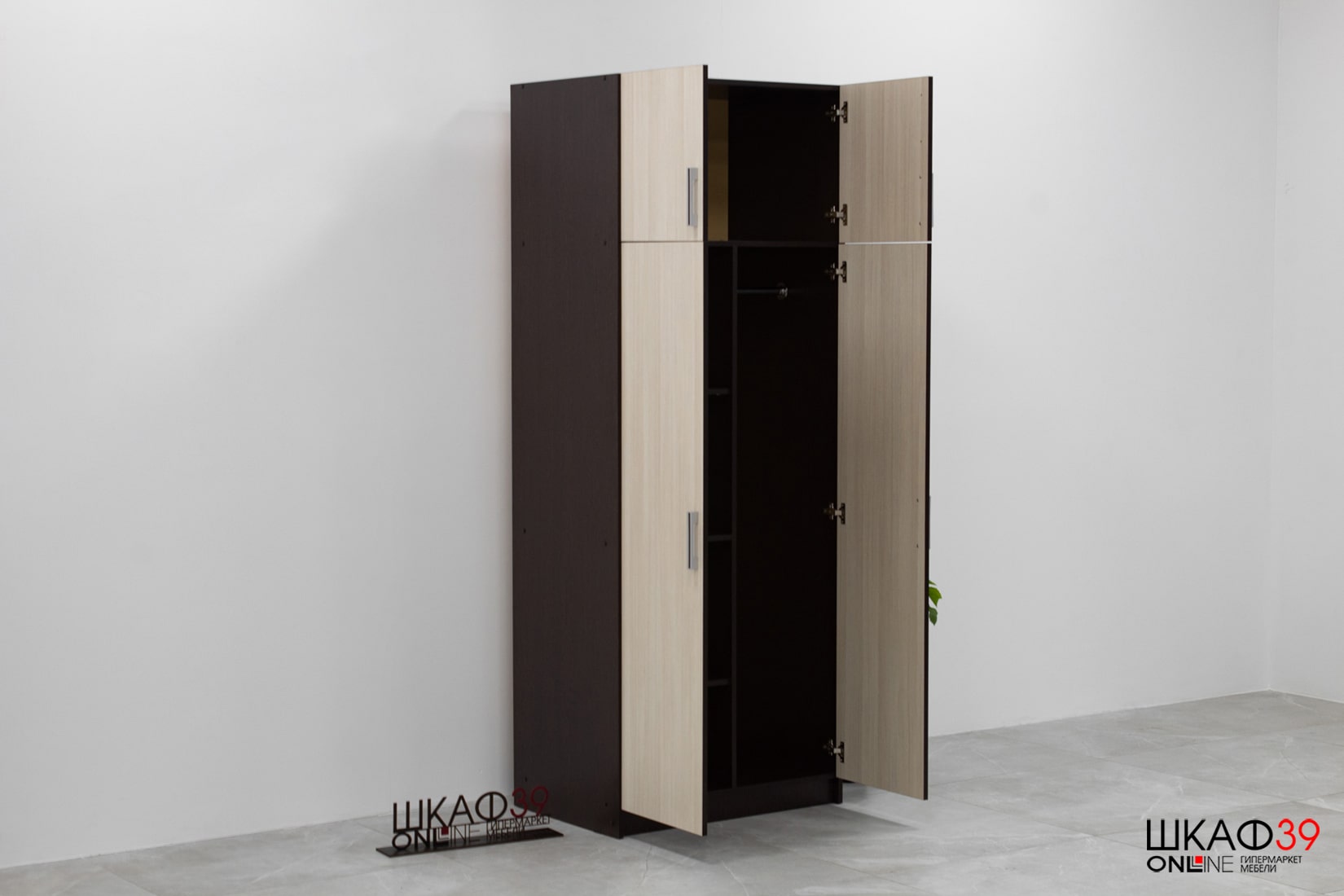 Шкаф 2-х створчатый с перегородкой BTS, венге