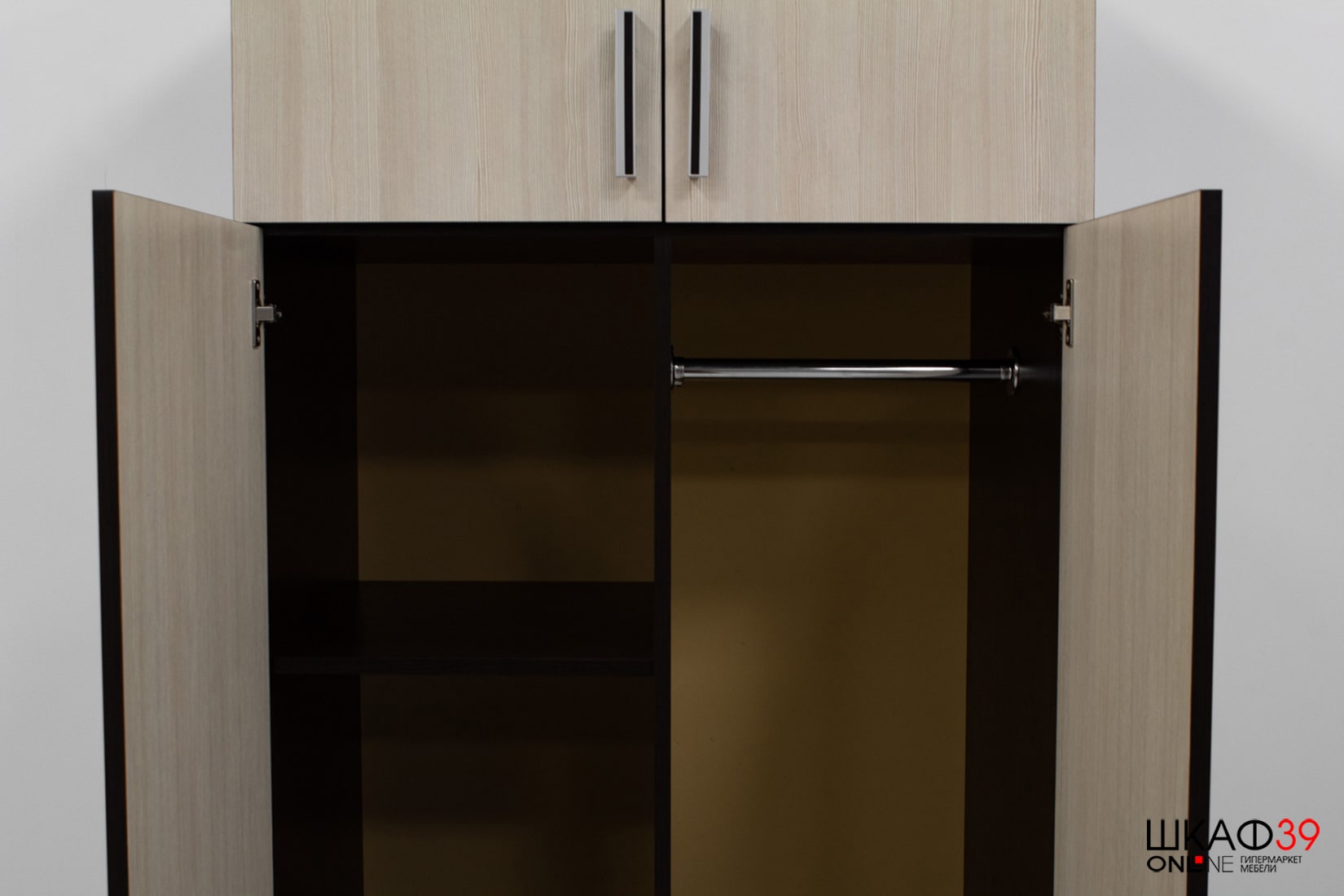Шкаф 2-х створчатый с перегородкой BTS, венге