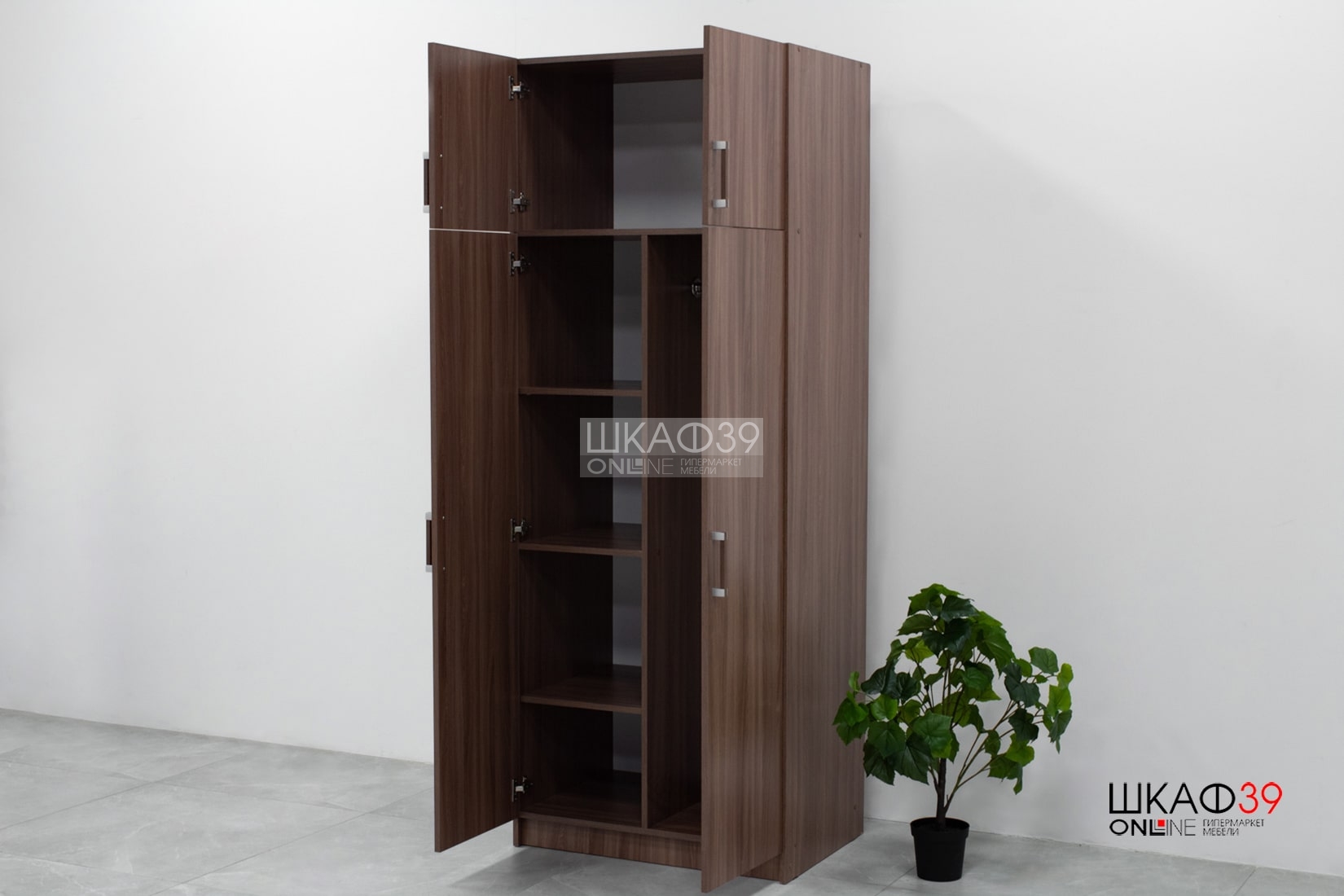 Шкаф 2-х ств. с перегородкой ясень шимо