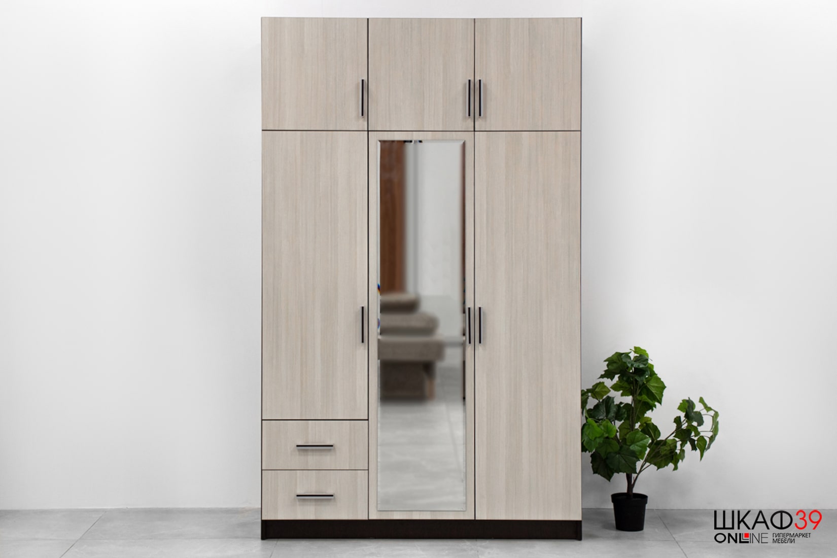 Шкаф 3-х створчатый с ящиками BTS, венге