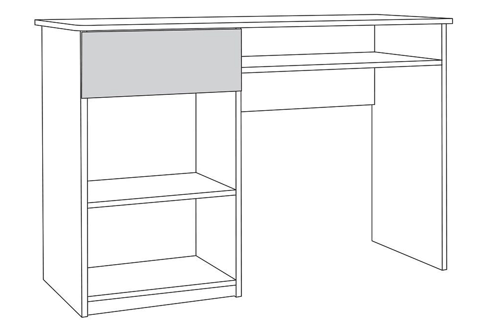 Роуз 12.148 Стол письменный Белый с тиснением поры дерева/ясень ваниль