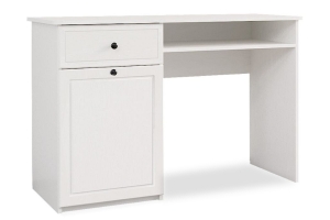 Роуз 12.148 Стол письменный Белый с тиснением поры дерева/ясень ваниль