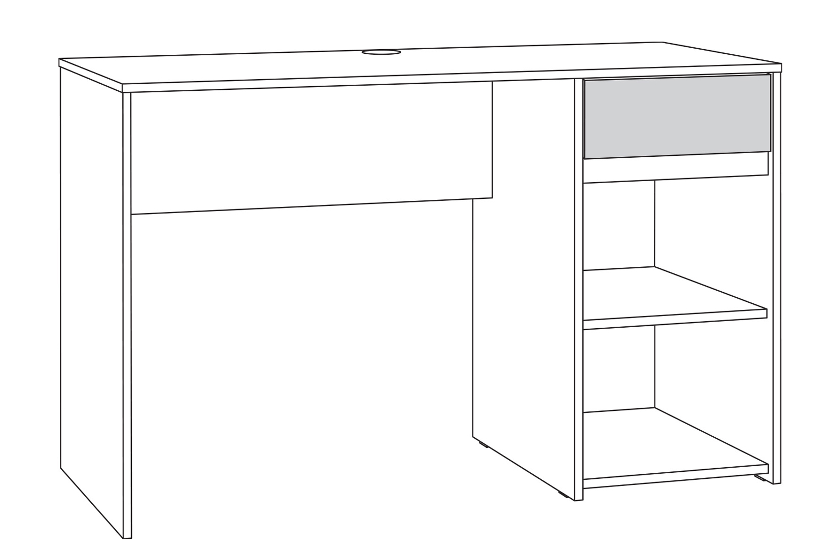 Торонто 12.149 Стол письменный Белый/Стальной серый