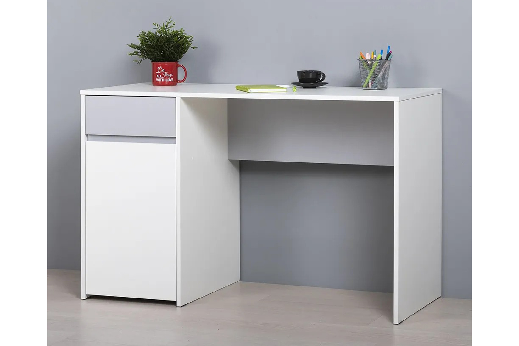 Торонто 12.149 Стол письменный Белый/Стальной серый