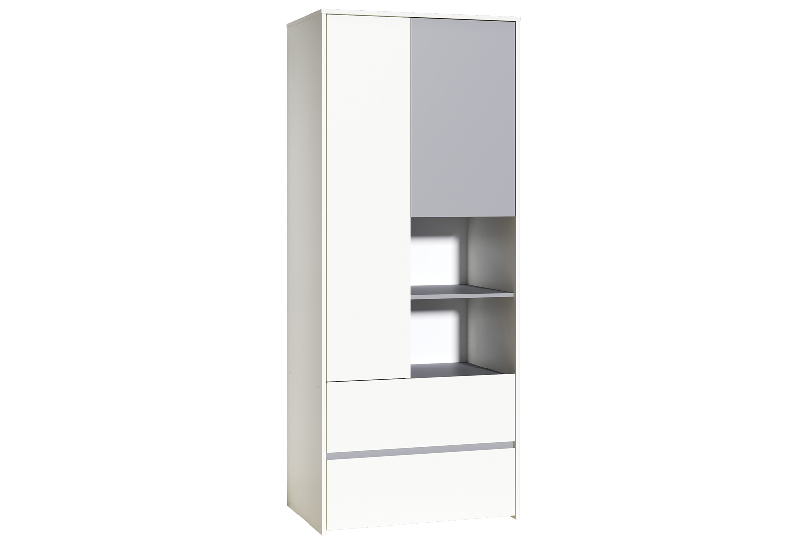 Торонто 13.333 Шкаф Белый/Стальной серый