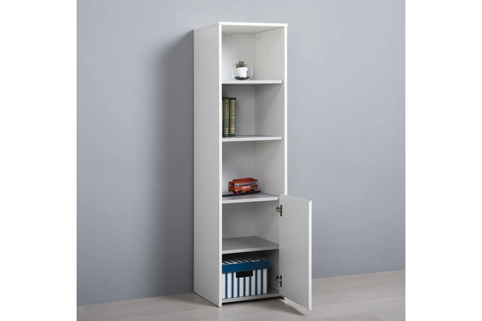 Торонто 13.13 Шкаф комбинированный Белый/Стальной серый