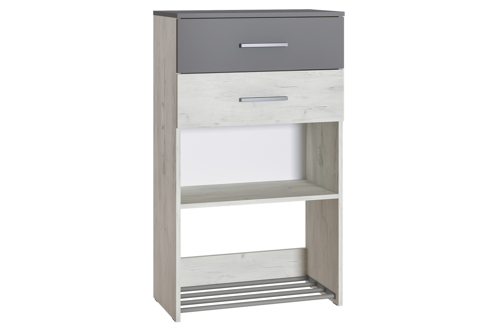 Юнона 13.254 Тумба для обуви Дуб Крафт белый/Серый Шифер