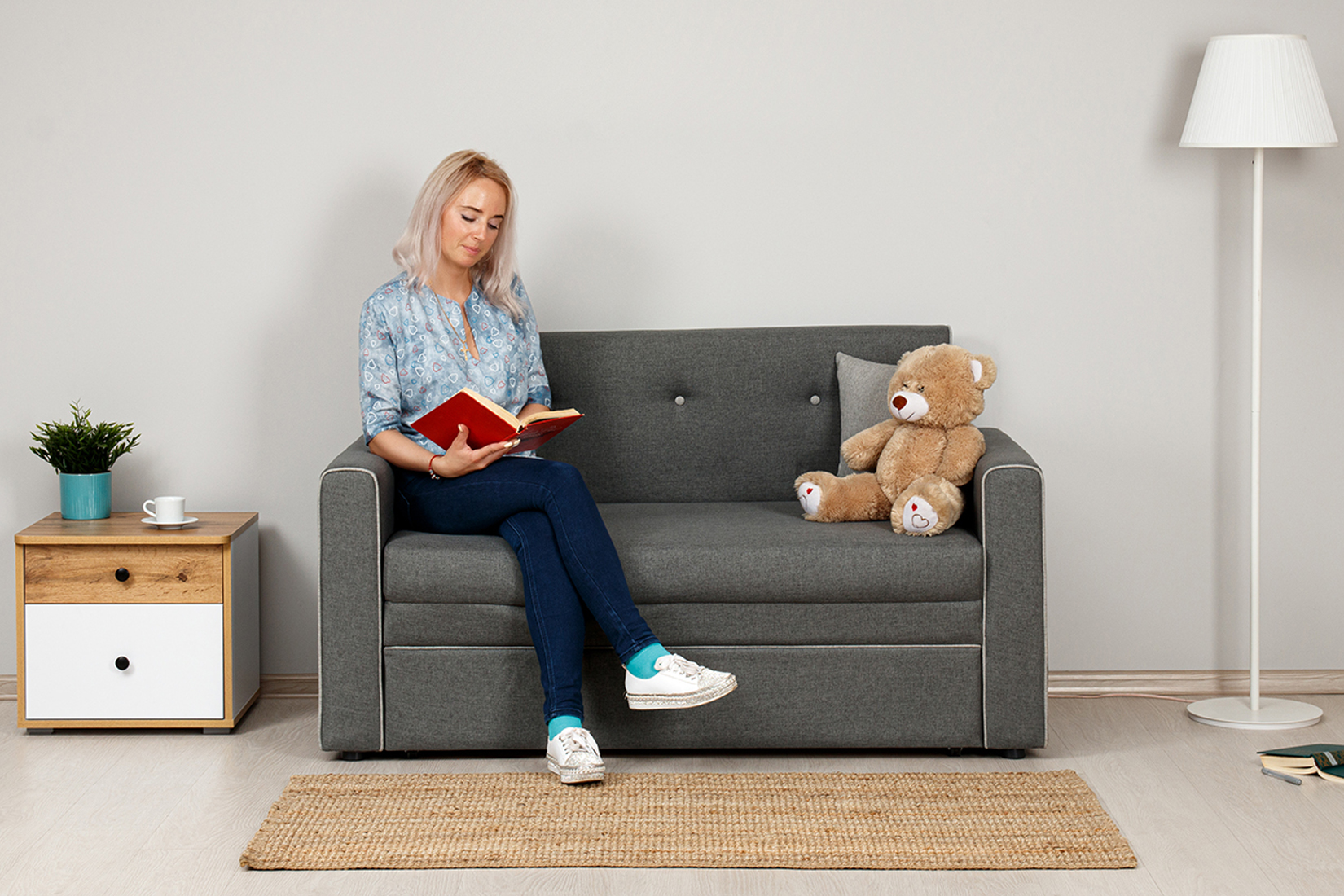 Найс Р (120) Диван - кровать Арт. ТД 298 Тесла грей, Тесла грей, Тесла смоуг