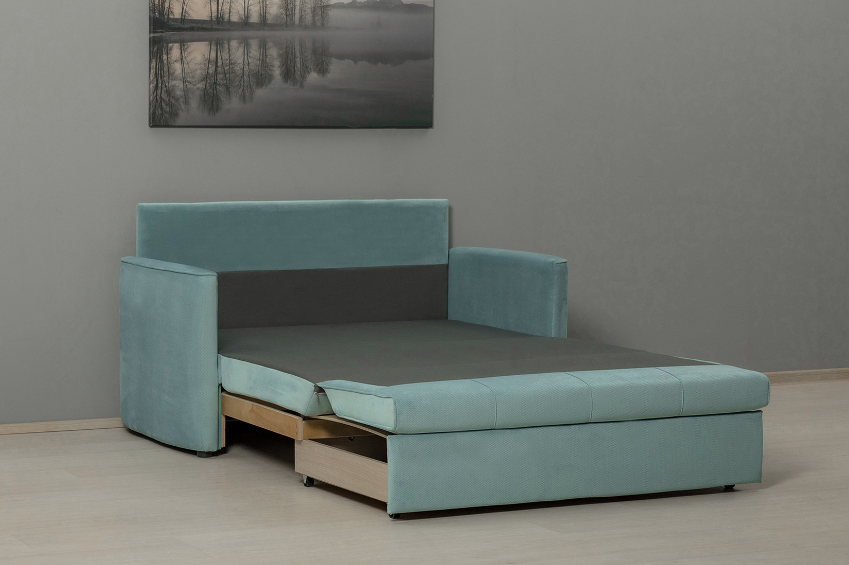 Мелани Р (120) Диван - кровать Арт. ТД 334 Киви 54 велюр* (ментоловый)