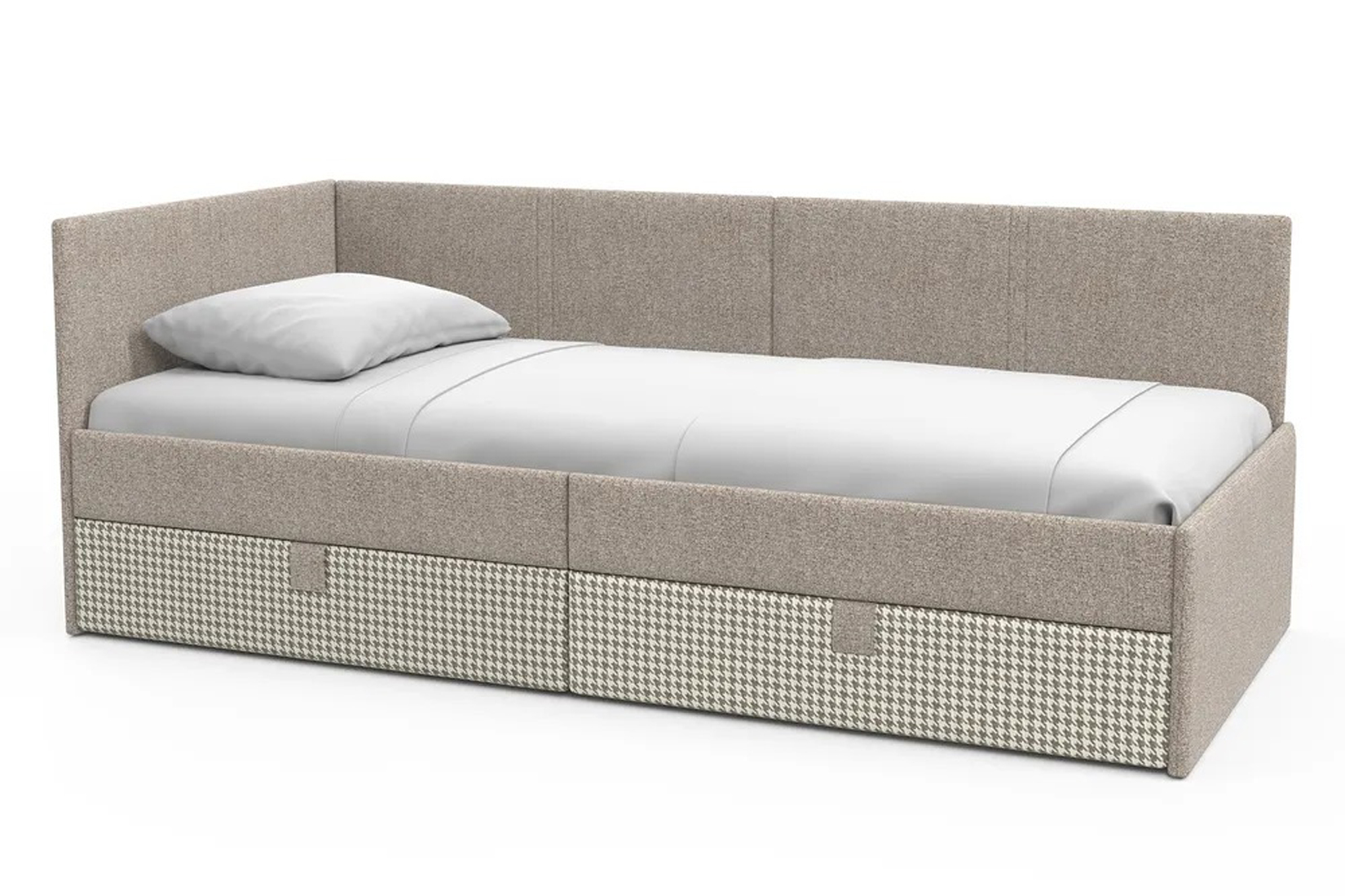 Дэнни 90х200 Кровать КР 10 Ролан 1334/2* (песочный)/Труссарди 0/3* (песочный)