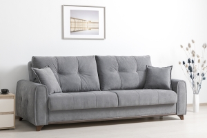 Плимут Диван - кровать Арт. ТД 377 Романс грей, Марвел шоколад к/з`