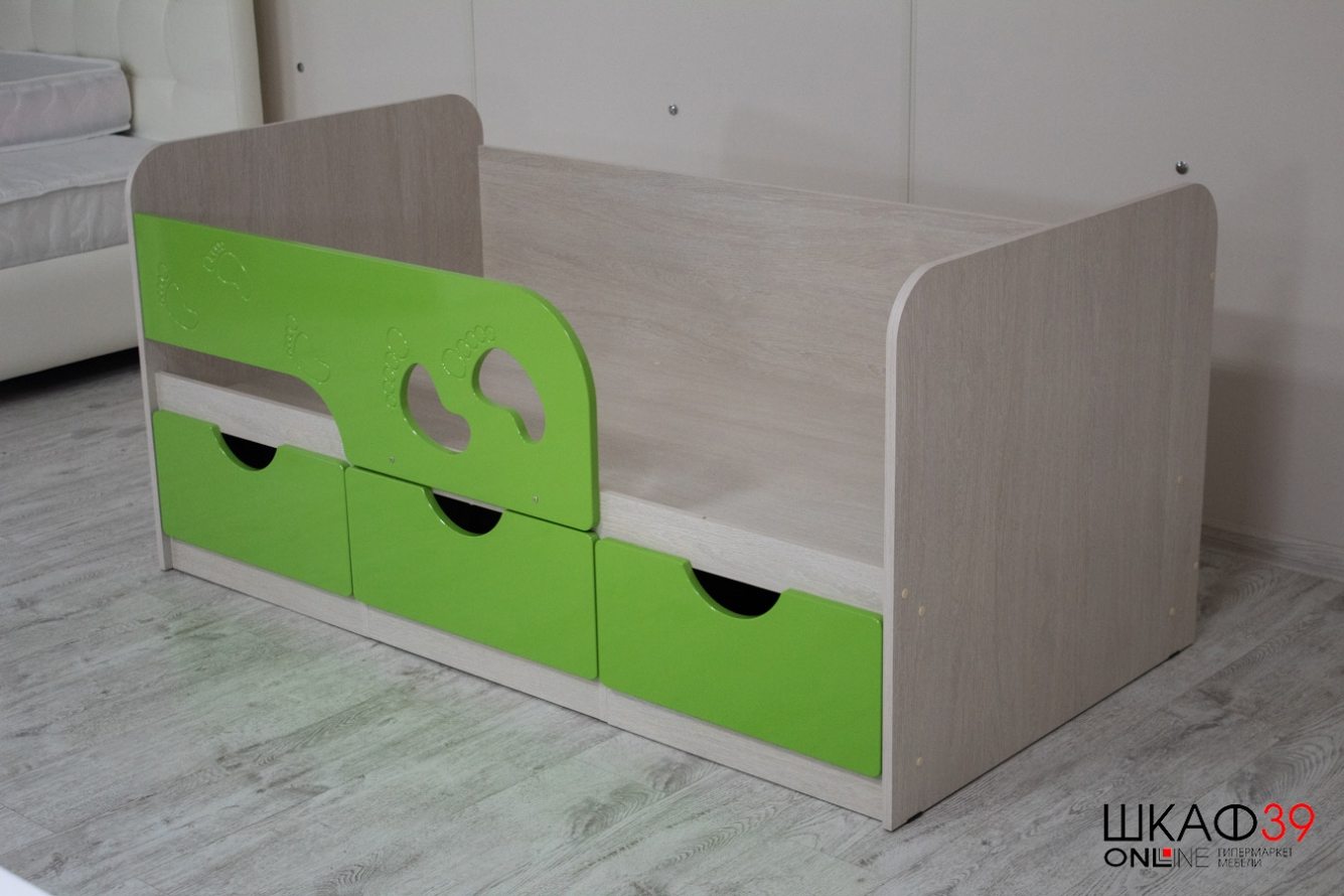 Кровать Минима Лего 80х160, лайм глянец