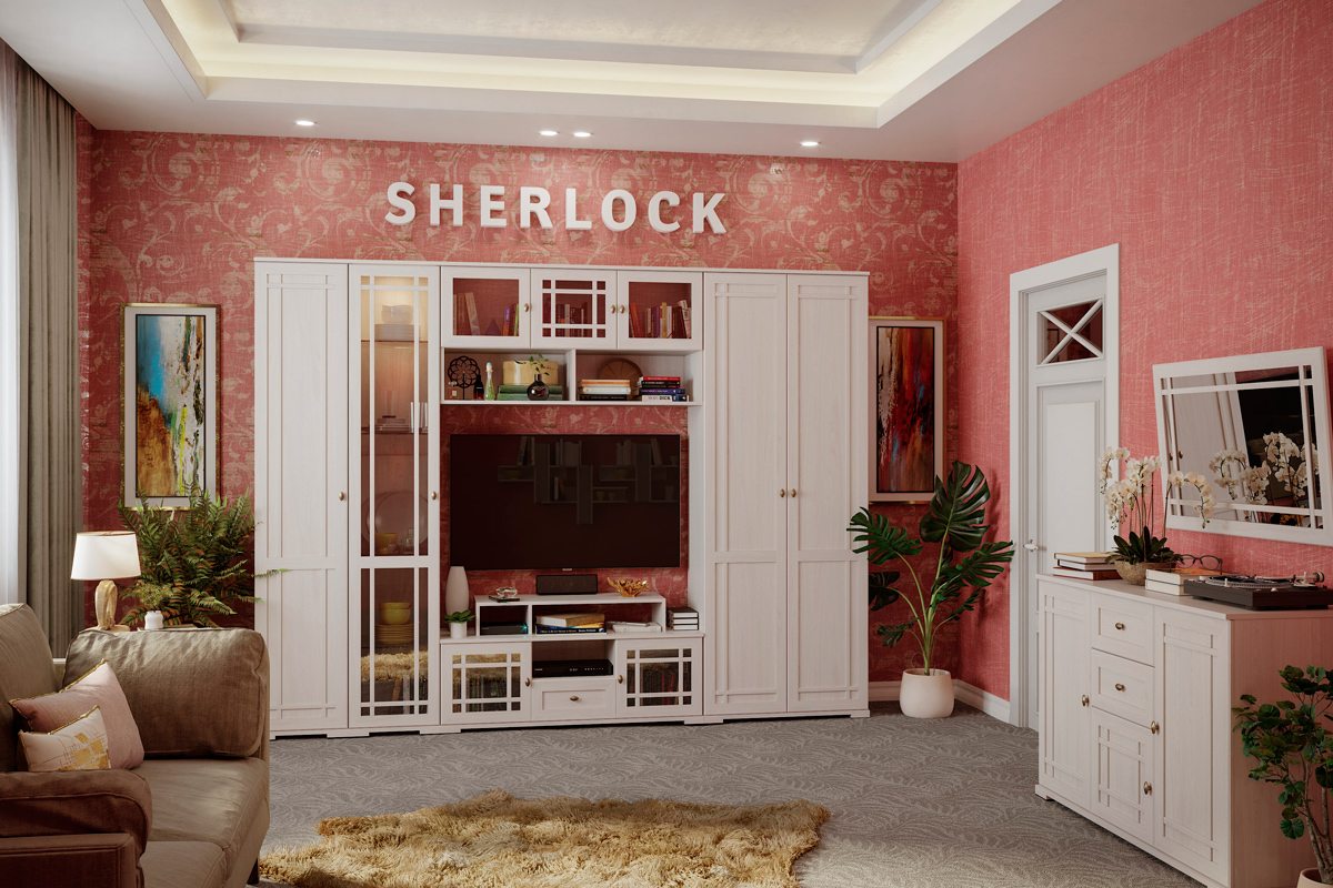 Шкаф для белья Sherlock 91 правый, ясень светлый