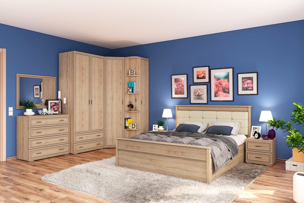 Ливорно Кровать 1,4 м ЛКР-1 (1,4) с ортопедическим основанием Дуб сонома
