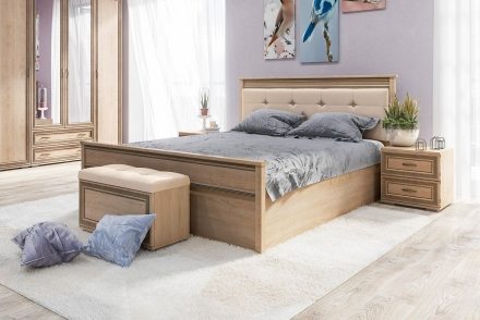 Ливорно Кровать 1,6 м ЛКР-1 (1,6) с ортопедическим основанием Дуб сонома