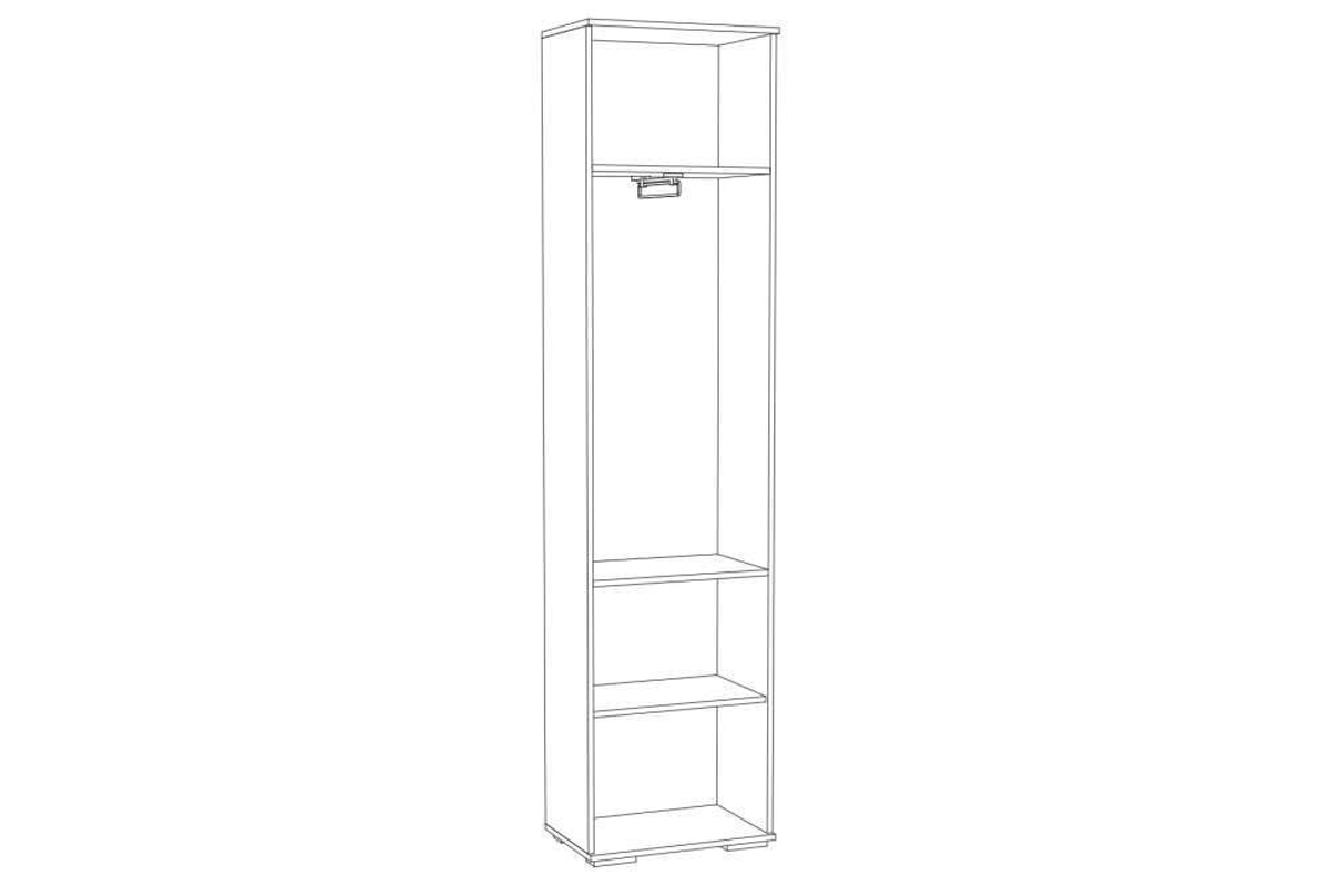 ЛШ-2 Пенал платяной с выдвижной штангой Ливорно, Орех