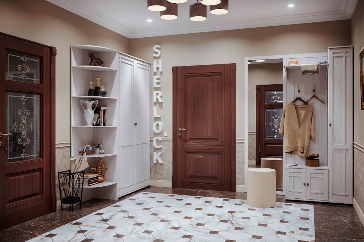 Шкаф для одежды и белья Sherlock 71 левый, ясень светлый