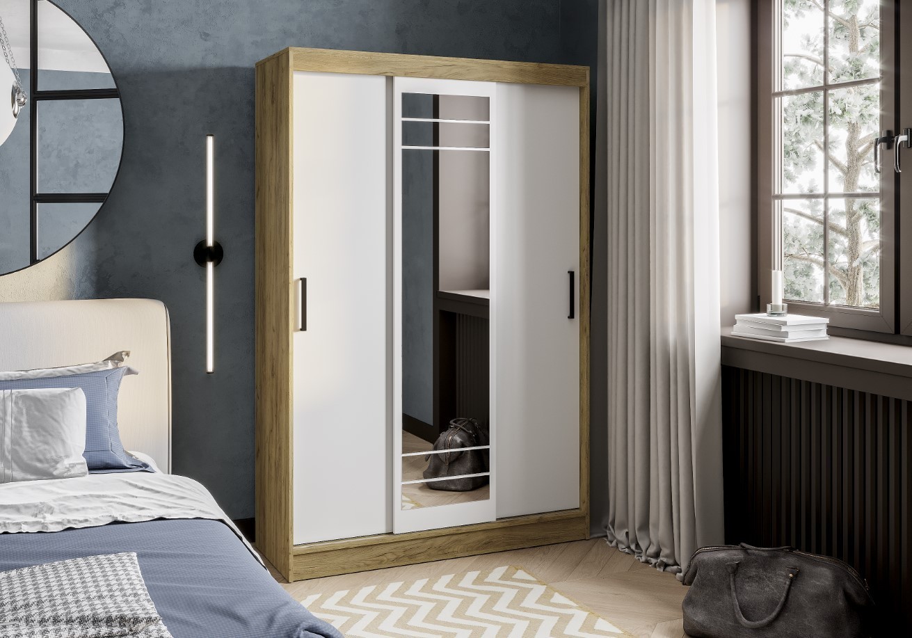 Шкаф-купе Тео ШКК-02, крафт/белый