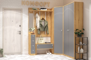Комфорт Прихожая Комплект 1 Дуб золотой/Графит