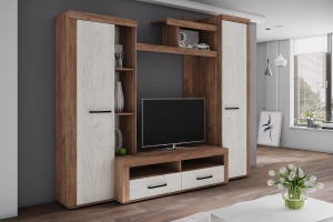 Стенка в гостиную Марсель-4, дуб крафт табачный