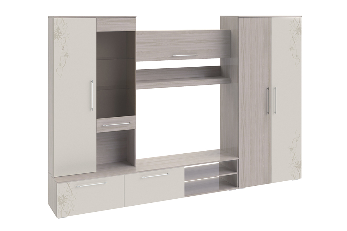 Стенка «Мишель» Ясень шимо/Сатин матовый