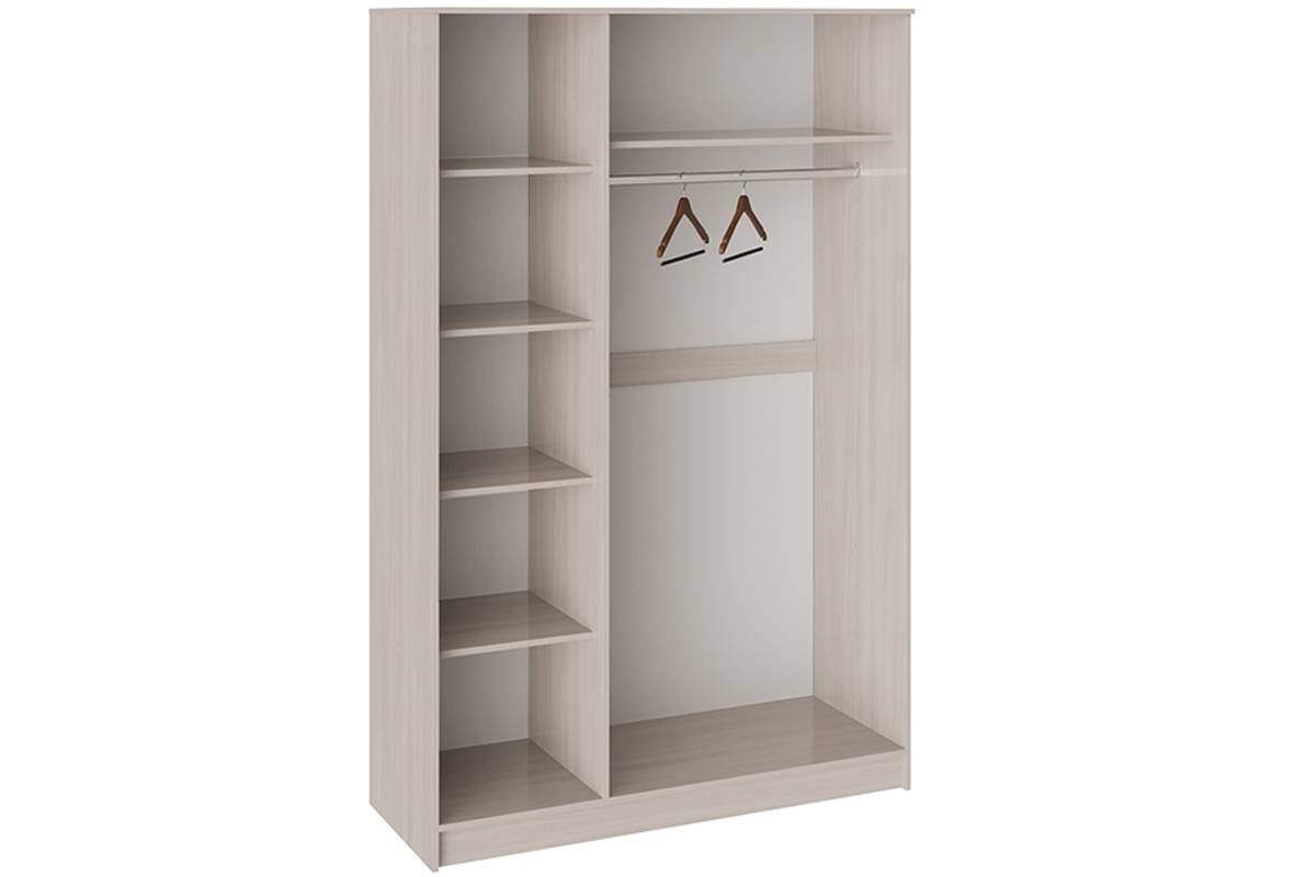 Шкаф комбинированный «Мишель» Ясень шимо/Сатин матовый с рисунком