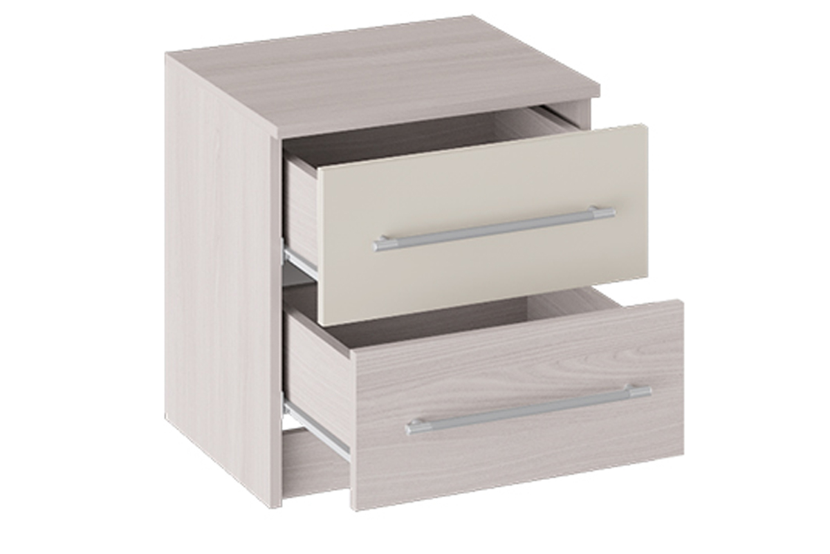 Тумба прикроватная «Мишель» Ясень шимо/Сатин матовый с рисунком