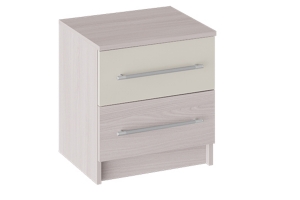 Тумба прикроватная «Мишель» Ясень шимо/Сатин матовый с рисунком